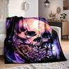 1 Stück Schädel Blumen Print Decke, Weiche Überwurfdecke - Warm & Gemütlich für Sofa, Bett, Büro und Reisen yy250912173