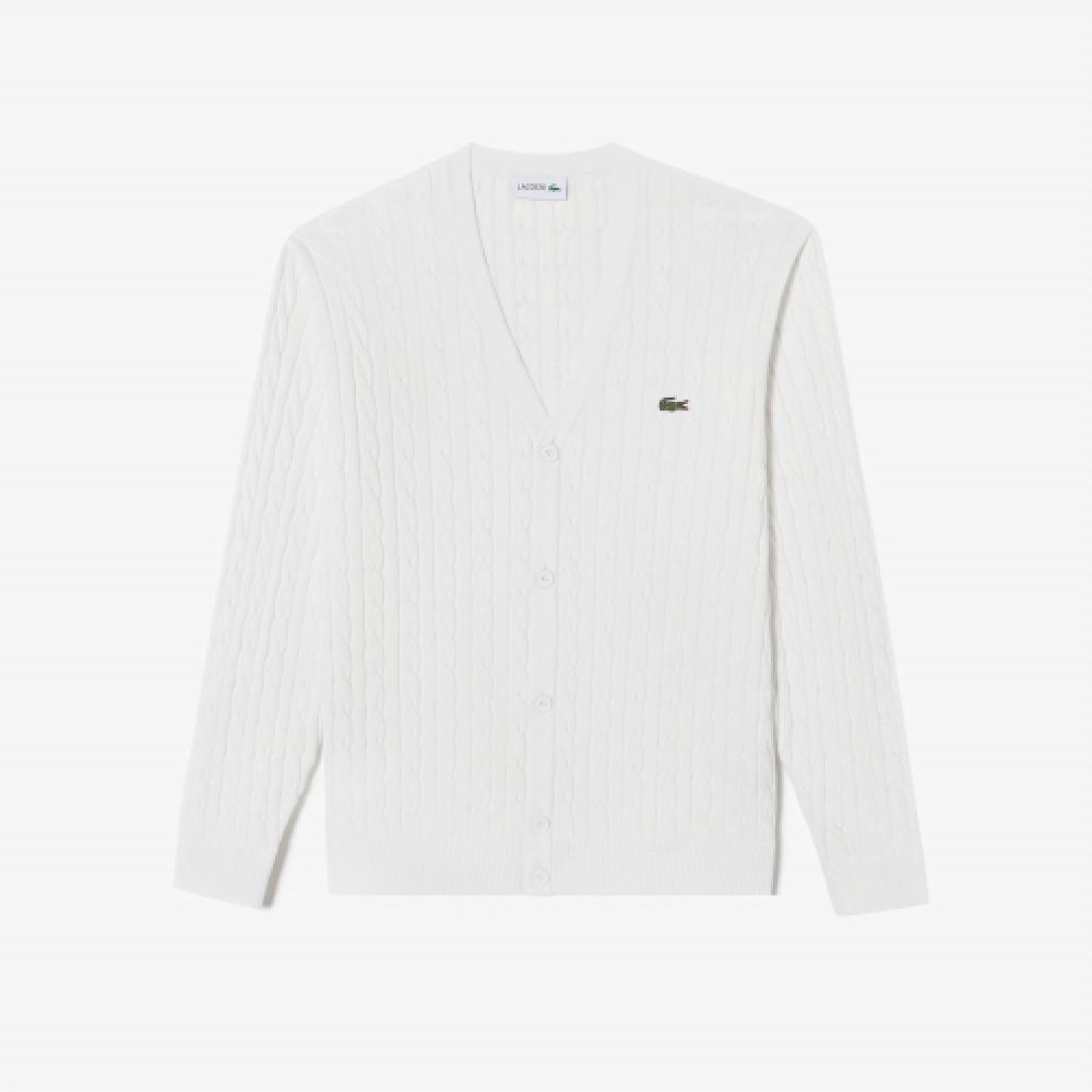 

LACOSTE Мужской кардиган с V-образным вырезом [Белый]