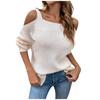 Women's  And Winter Temperament One-word Collar Rest Sling Knit Top