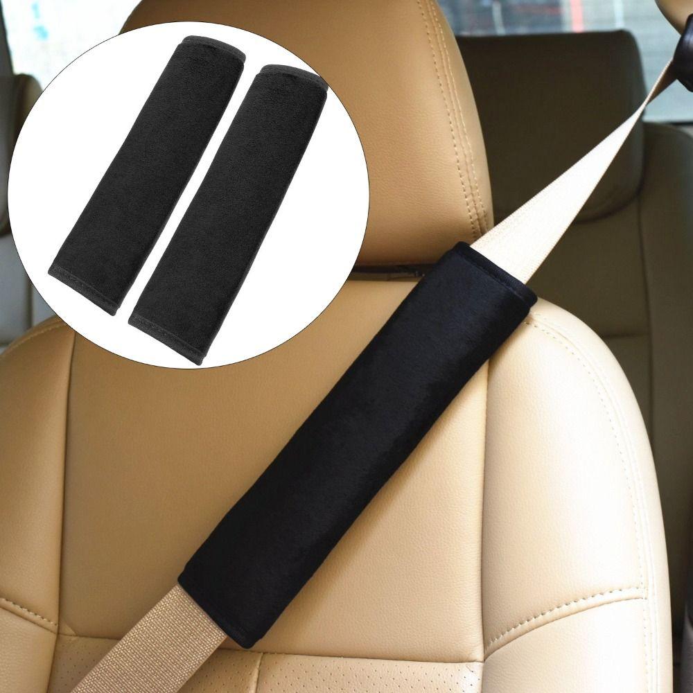 2PCS Adjustable Car Seat Belt Cover Soft Chest Protection Car Styling Seat Belt Cover Black Neck Support Safety Belt Pad