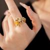 Leopard Zircon Oval Open Ring: Luxury Index Finger Jewelry for Women