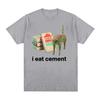 I Eat Cement Cursed Cat Funny Meme T Shirt for Women Fashion Casual Short Sleeve T Shirts Female T-shirt Tops