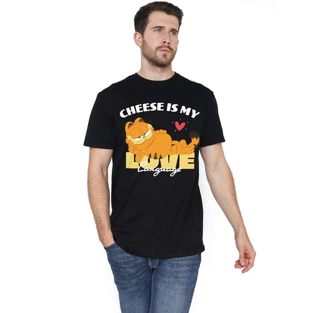Garfield Movie Cheese Is My Love Language T-Shirt S-5XL Black L