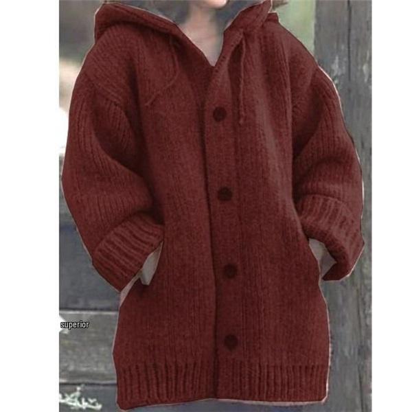 Women's Plus Size Knit Sweater Coat - Mid-Length Autumn/Winter Style
