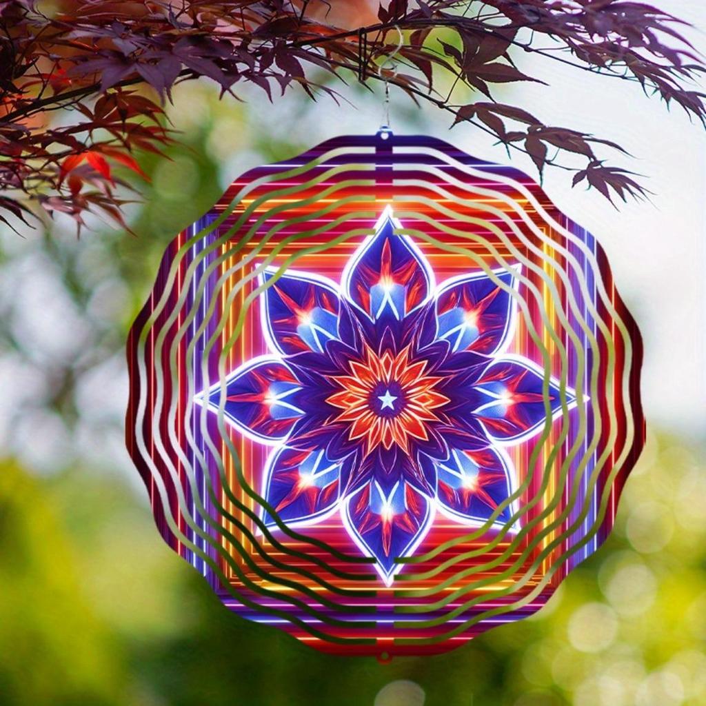 ]10 Inch Bohemian Style Metal Wind Chime with 360 Degree Swivel Hook No Battery Needed Perfect for Balcony Patio Decor Animal Theme Gift