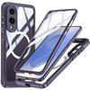 360 Double Sided Protection for Samsung Galaxy S26 S25 Edge S24 Ultra S23 FE A56 A16 Case Tempered Glass Wireless Charging Case