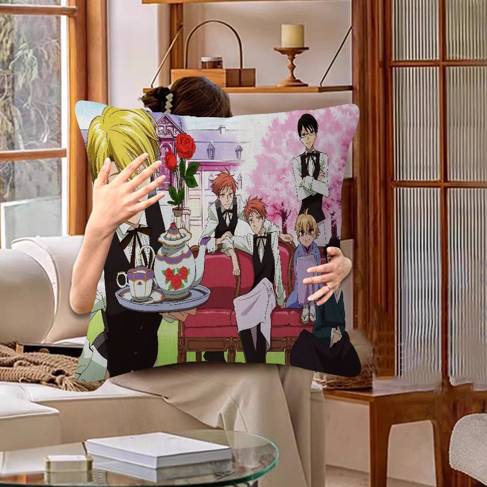 Anime Ouran High School Host Club Personalized Picture Text Home Decorative Pillows Household Gifts 45x45cm