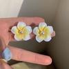 Hawaiian Plumeria Flower Earrings Korean Style Pearl Earrings Studs  Hipster