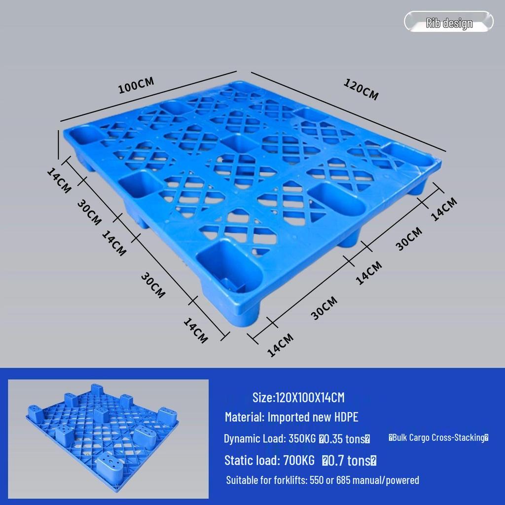 Moisture-Proof Rectangular Plastic Pallet for Forklifts and Flooring