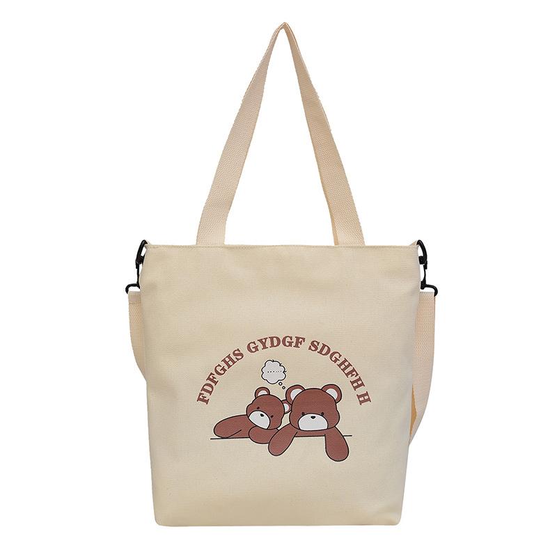 Women's bag canvas bag new shoulder bag fashionable simple messenger bag large capacity