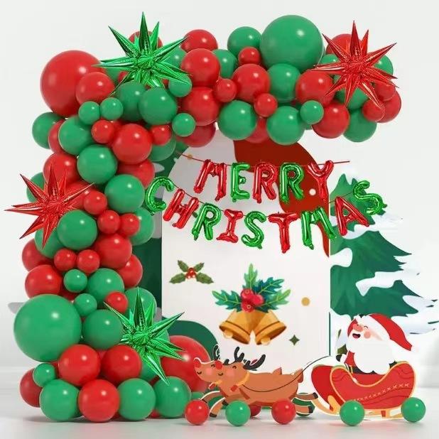 Christmas Theme Exploding Star Aluminum Film Balloon Supplies Christmas Arch Decoration Set Deeply Party Arrangement