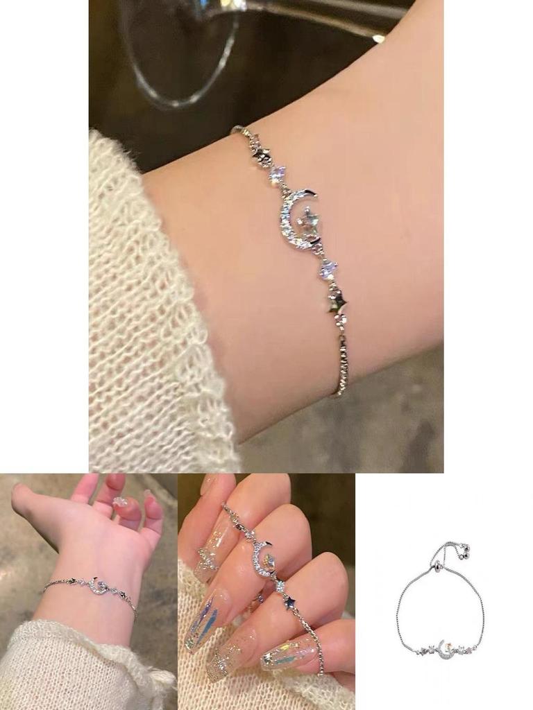 Charming Star Moon Zircon Bracelet For Women Trendy Stylish Summer Jewelry