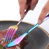 Stainless Steel Flatware Spaghetti Fork Steak Knife Dessert Ice Cream Spoon Set Reusable Tableware Kitchen Utensils Accessories
