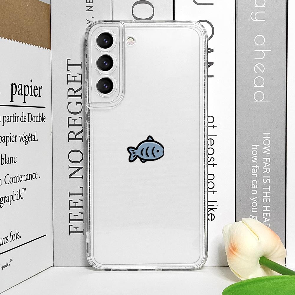 Funny Cartoon Cat Fish Couple Paired Phone Case for Samsung Galaxy S25 Ultra S24 S23 S22 S21 S20 Plus FE A55 5G Clear Soft Cover