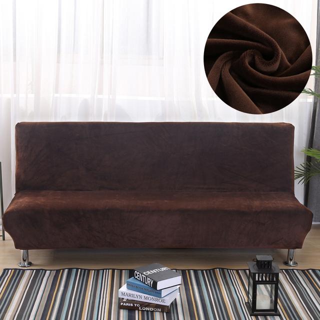 Winter Plüsch Sofa Bett Abdeckung Samt Dicke All-Inclusive Slipcover Futon Sofa Ohne Armlehne Sofa Abdeckung Capa De Sofa