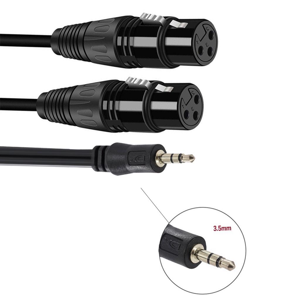 

3.5mm to Dual XLR Microphone Audio Cable for Sound Card and Mixer 1.5m