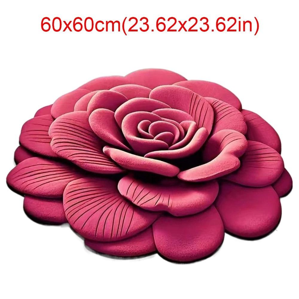 Special-shaped Flower Carpet Soft Non-slip Bathroom Floor Mat Absorbent 60x60cm/100x100cm Peony Floor Mat