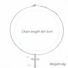 Sweet Cool Hip Hop Zircon Cross Necklace Titanium Steel Necklace Does Not Fade Hip Hop Gothic Men'S Necklace