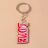 Romantic Wood Keychain Charms Love Heart Lip Keyrings Pendants for Women Girls Handbag Decor DIY Valentine's Day Key Chain Gifts