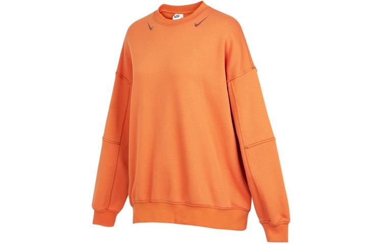 Nike Sweatshirts Women s Orange Crew Neck Moderate Regular DD5611-816 L