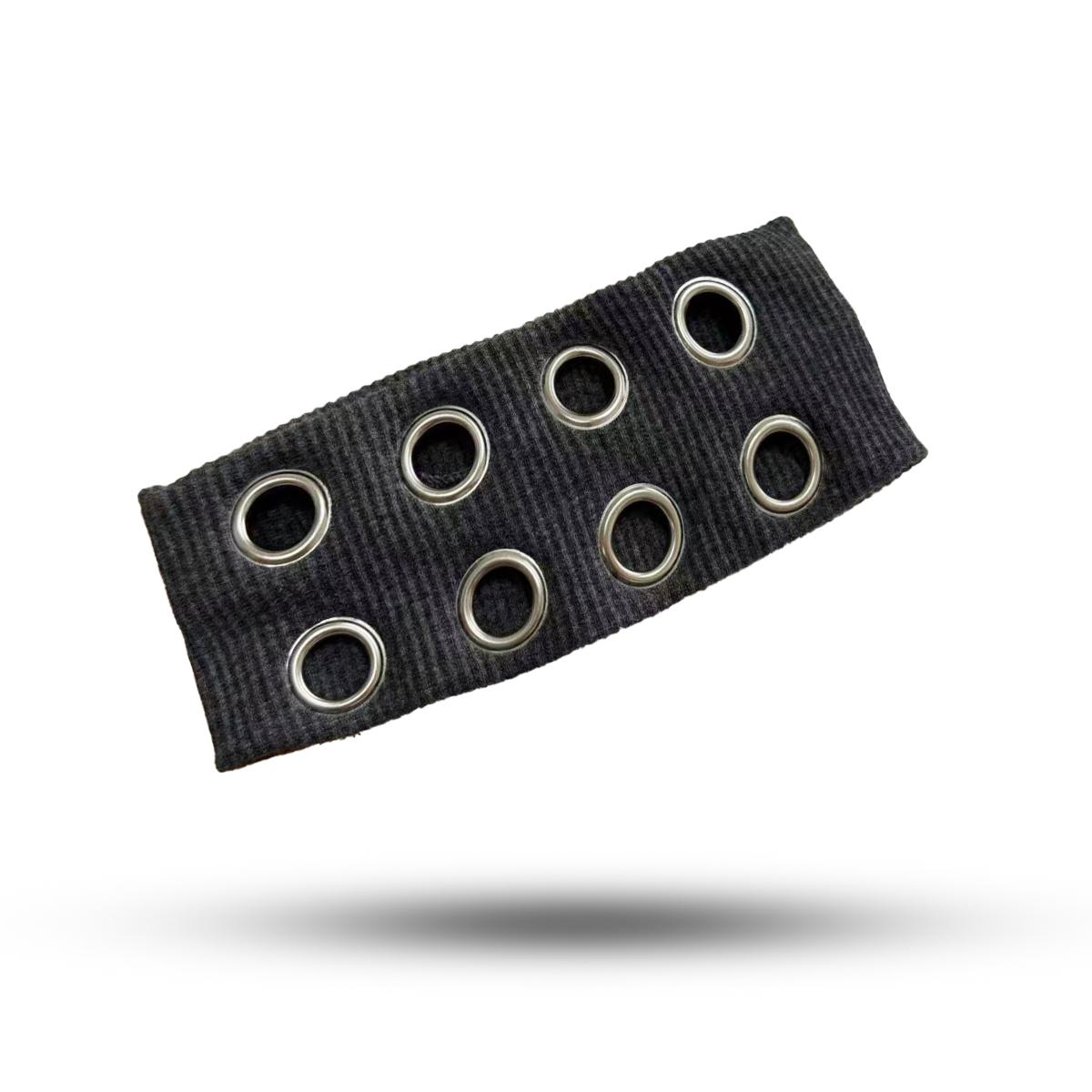 

Metal hole headband, punk hip-hop style, fashionable headwear for girls, rock y2k elastic headband Size fits all темно-сірий колір