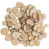100Pcs Wood Log Slices Polished Double Side Natural Bark Discs Wedding Table Numbers DIY Craft Display Materials