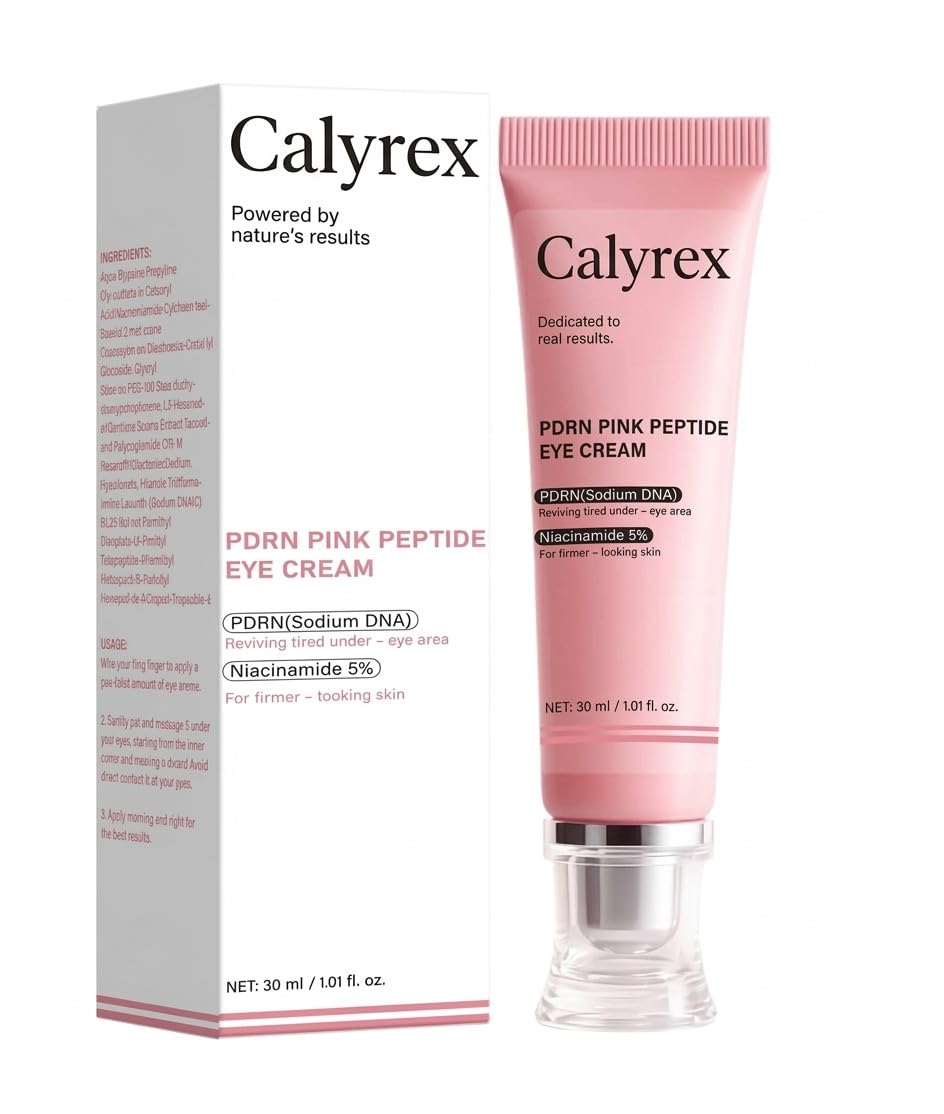 Calyrex PDRN Pink Peptide Eye Cream,Under Eye Cream For Dark Circles with Niacinamide, Retinol & Hyaluronic Acid to Fight Fine Lines,Wrinkles,Puffi