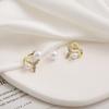 1 Pair Earrings Fashion Fishtail Shape Rhinestones Pearl Decoration Personality Chic Sweet Earrings