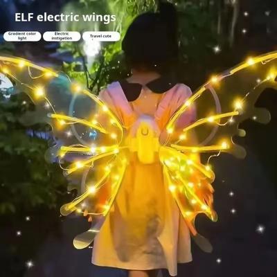 Funkelnde Elektrische Schmetterlingsflügel Leuchtende Bunte Lichter Flügel Musik Flügel Verkleidungs-Requisiten