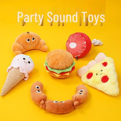 Giocattolo Burger Peluche Resistente: Resistente ai morsi, che fa rumore per cani piccoli/medi. Ideale per la Compagnia e per Alleviare la Noia.