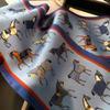 Luxry Horse Design Women Scarf Silk Scarf Handbag Handle Wrap Bag Ribbon Scarf Women Girls Head Hair Wrist Ribbon Scarf