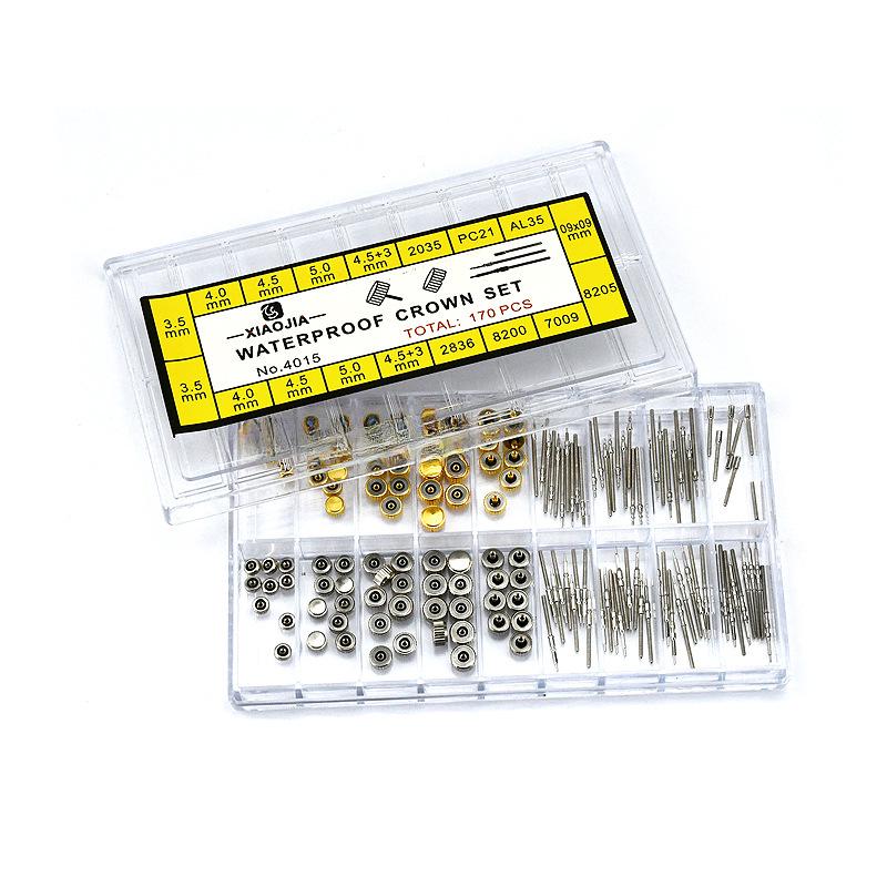 Watch Accessories: Boxed Crown Glue, Watch Stem, Repair Parts, Copper, Gold & Silver Crowns for Multiple Models