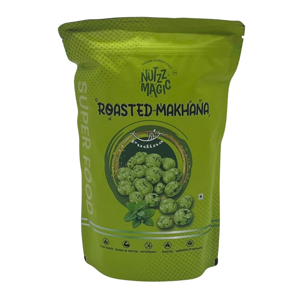 Nutzz Magic Flavoured Makhana | Pudina 60g | Roasted Fox Nuts | Minty, Crunchy & Refreshing Snack | Light, Healthy & Ready-to-Eat Anytime Munch