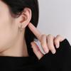 S925 Sterling Silver European and American Rhombus Exquisite Pattern Earrings Personalized Trend Rock Men's and Women's Earrings