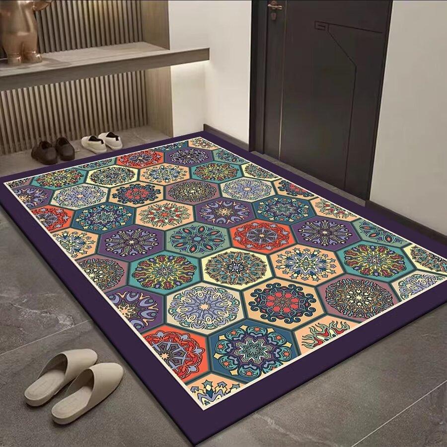 

Богемный коврик для пола для прихожей дома, впитывающий, устойчивый к пятнам, нескользящий коврик для двери, идеально подходит для использования в ванной комнате и прихожей 80*120cm