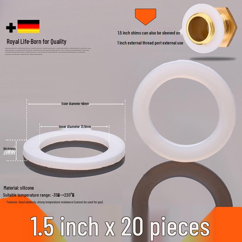 4-Point Silicone Water Heater Gasket - 1 Inch/6-Point Rubber Washer for Pipes and Meters