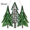 Vintage Style Xmas Sign Christmas 2D Wooden Welcome Hanging Sign, Cartoon Santa Snowman Tree Winter Seasonal Home Ornament Door Hanger with Rope, Wall