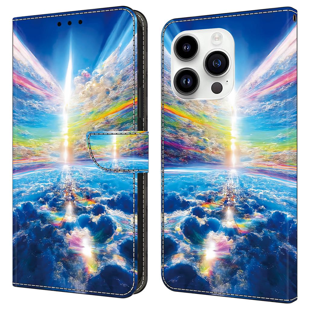 For iPhone 14 Pro Case Pattern PU Leather Flip Phone Cover Wallet