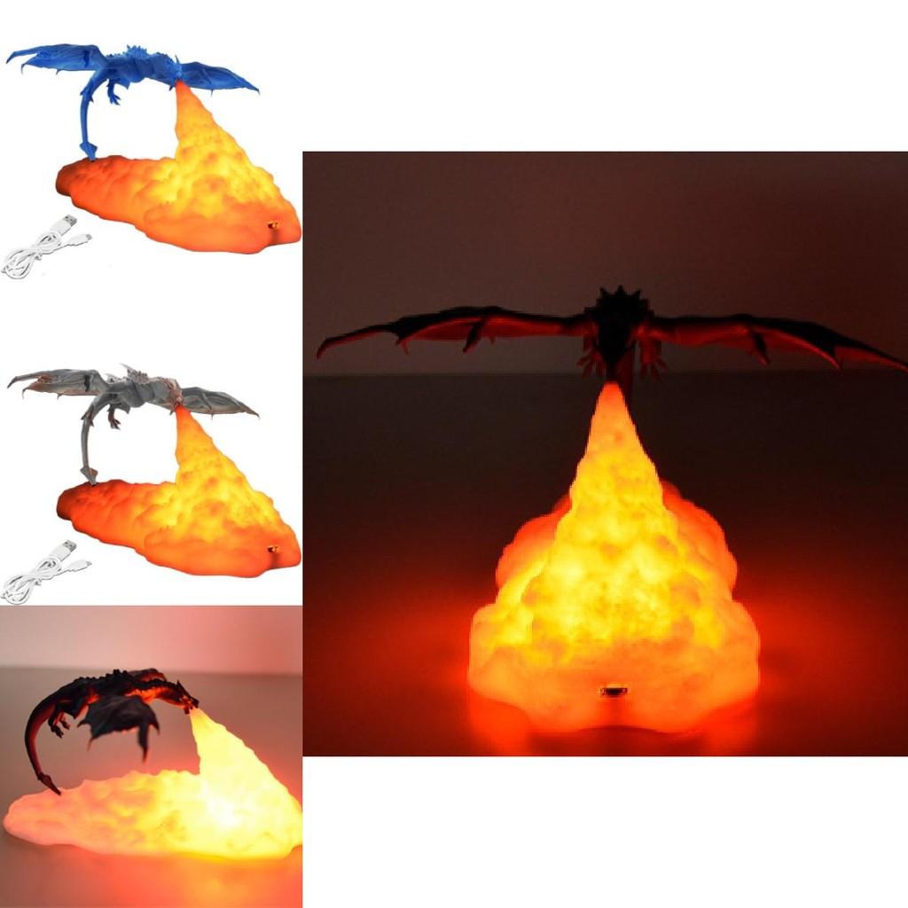 Stunning 3d Printed Fire Dragon Lamp Led Night Light For Cozy Bedroom Atmosphere