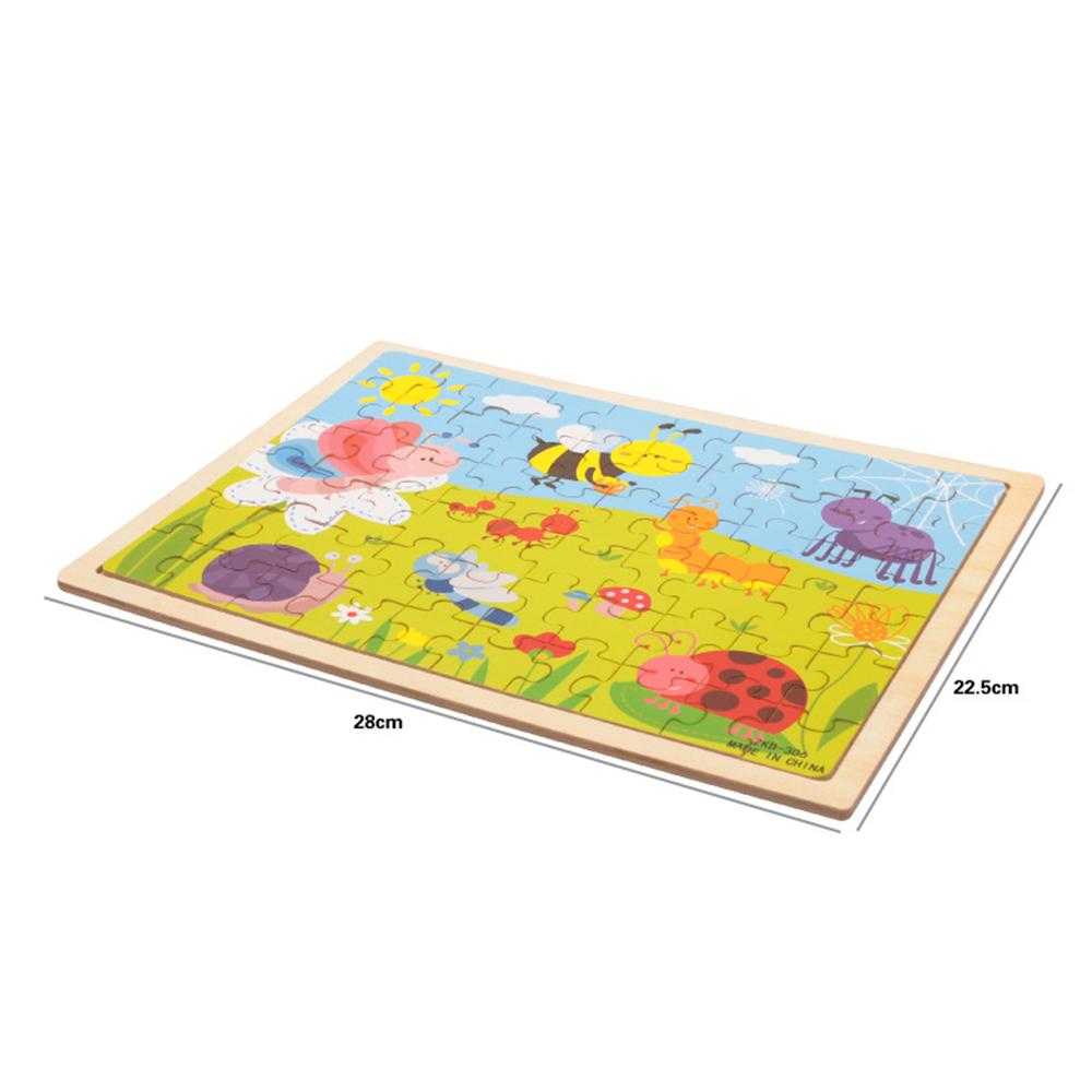 Kids Wooden Cartoon Cognitive Puzzle Baby Colorful Educational Toy For Toddler