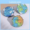 Cute Cartoon Creative Earth Ocean Protection Brooch Adorable Cat Planet Pin For Accessories