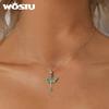 WOSTU 925 Silver Different Side Enamel Hummingbird Charm Heart Glass Bird Body Peacock Beads Fit Original Bracelet Gift