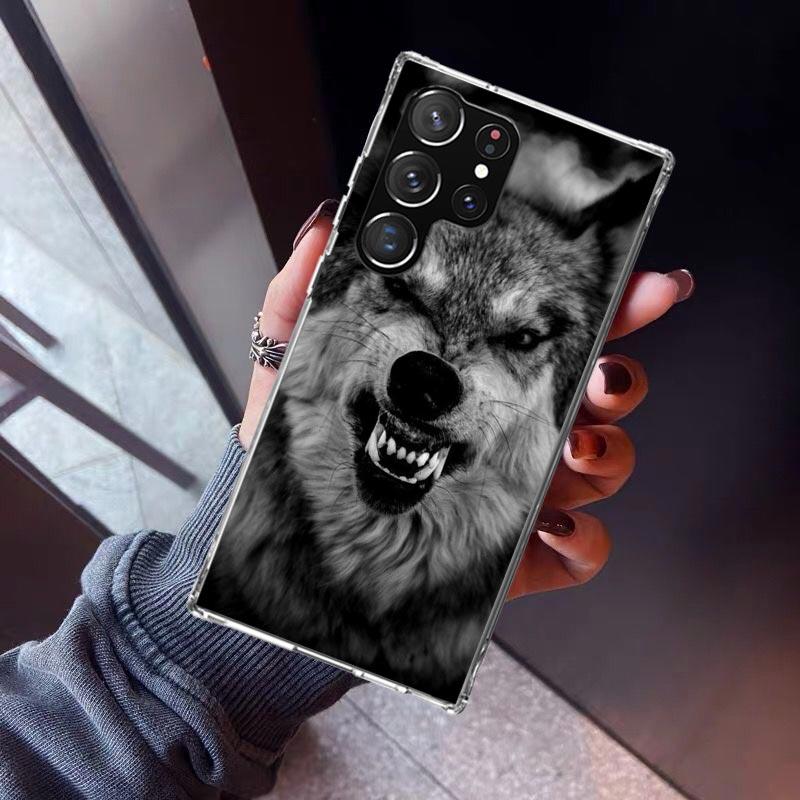 Wütendes Tier Wolf Wild Handyhülle Für Samsung Galaxy S23 S24 S25 Edge S26 Ultra S22 + S21 Plus S20 FE Hülle Silikon Druck Sie