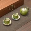 Hand-painted Little Green Mandarin Daisy Xishi Ceramic Teapot – Perfect for Gongfu & Household Tea Brewing.
