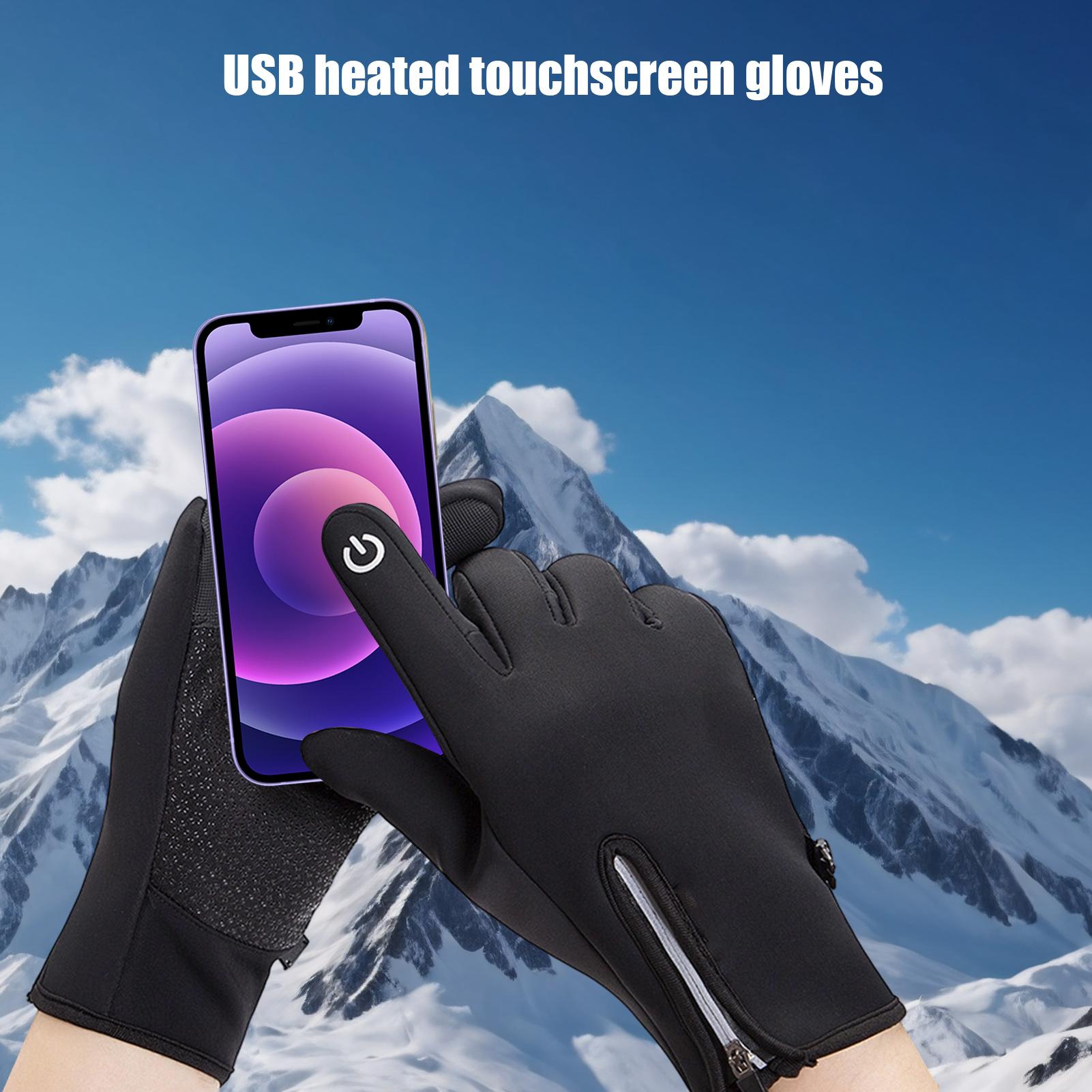 Heating Gloves Touchscreen Winter Gloves USB Heating Thermal Mittens For Cycling Skiing Mountaineering Winter Outdoor Cold CN