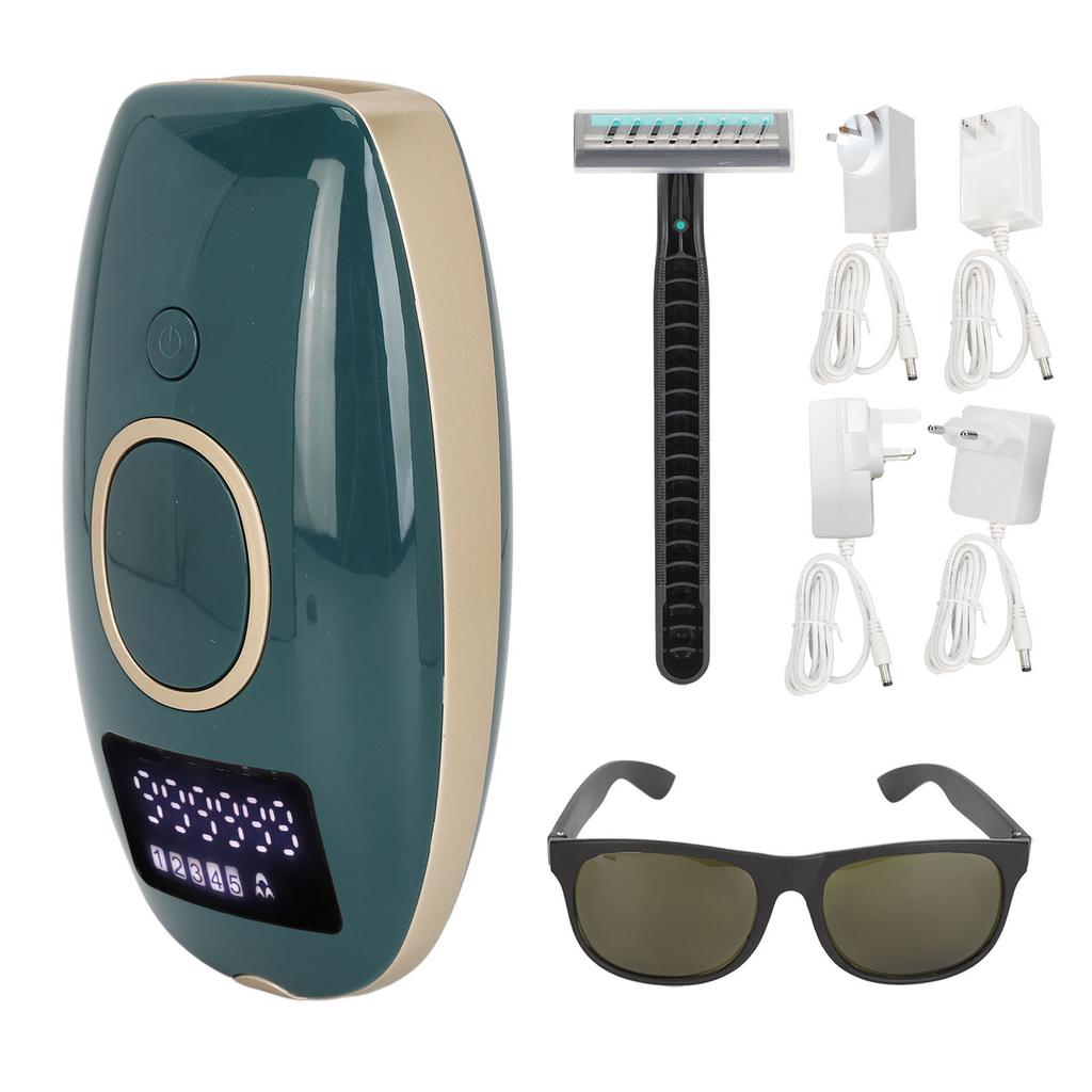Hair Depilator Red Ray Cooling Portable IPL Hair Removal Device for Home Dark Green 100?240V