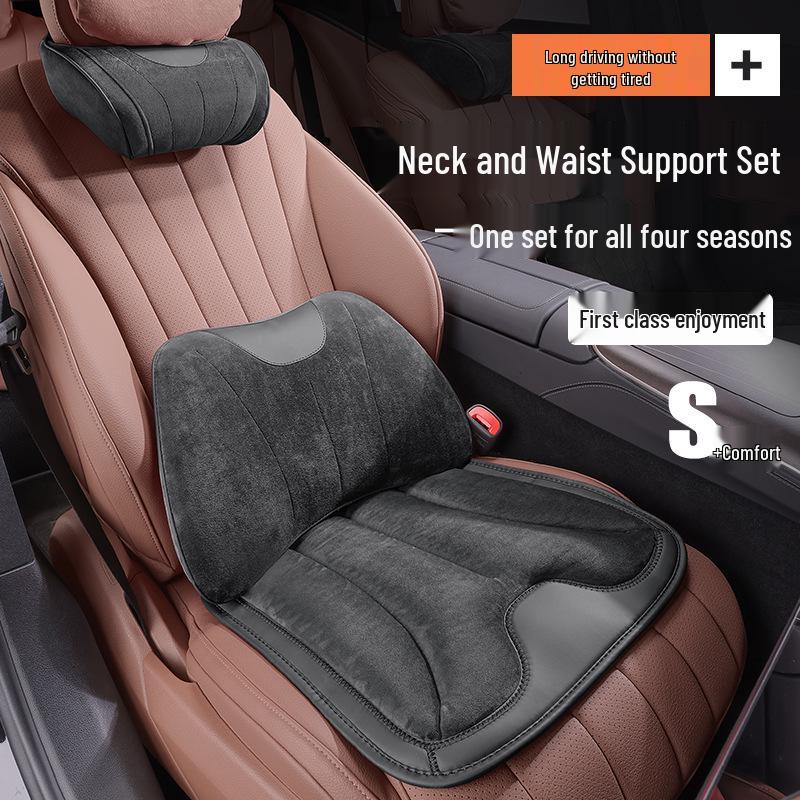 Car Seat Neck and Lumbar Support Pillow – Universal Flannel Cushion for All Seasons