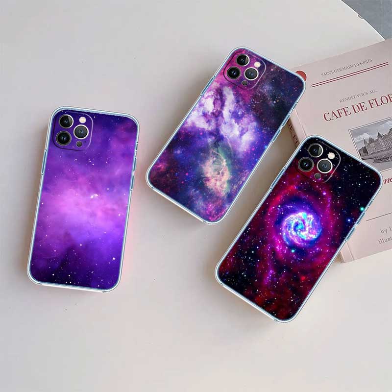 UP43 Purple Space Star Transparent Phone Case for Samsung Galaxy A04 A04S A14 A23 A34 A54 M23 M33 M52 M53