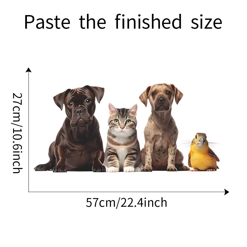 Cartoon Cute Cat Dog Door Wall Sticker Self-Adhesive for Bedroom Living Room Home Decoration