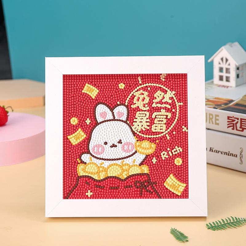 Kids Full Drill 5D Diamond Painting Kit, Cartoon Animal Handmade Diy Diamond Paste Decor Art